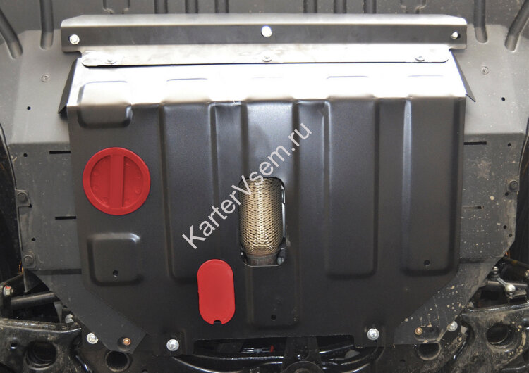 Защита картера и КПП АвтоБроня для Zotye T600 2014-2021, штампованная, сталь 1.8 мм, с крепежом, 111.09703.1