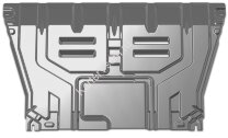 Защита картера и КПП АвтоБроня для Kia Seltos FWD 2020-н.в., штампованная, алюминий 3 мм, с крепежом, 333.02850.1