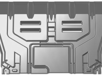 Защита картера и КПП АвтоБроня для Kia Seltos FWD 2020-н.в., штампованная, алюминий 3 мм, с крепежом, 333.02850.1