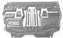 Защита картера и КПП АвтоБроня для Volkswagen Polo V седан 2010-2020, алюминий 3 мм, с крепежом, штампованная, 333.05842.1