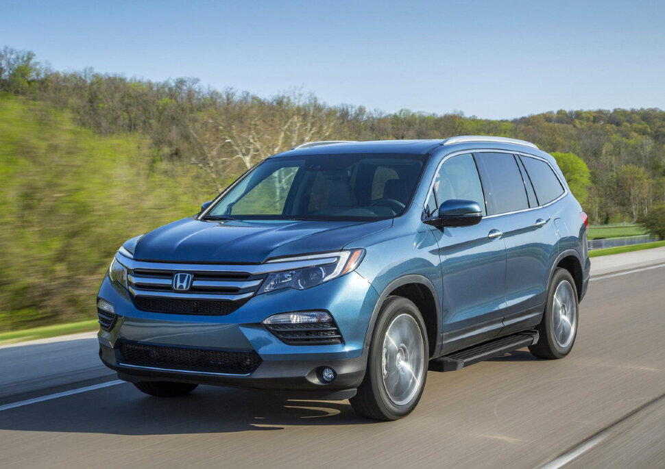 Пороги площадки (подножки) "Black" Rival для Honda Pilot III 2016-2019, 180 см, 2 шт., алюминий, F180ALB.2105.1 купить недорого
