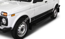Пороги на автомобиль "Premium-Black" Rival для ВАЗ 2131 (4x4) 5-дв. (вкл. Urban) 1993-2019 2019-н.в., 180 см, 2 шт., алюминий, A180ALB.6004.1