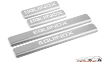 Накладки на пороги AutoMax для Chevrolet Equinox III поколение 2017-н.в., нерж. сталь, с надписью, 4 шт., AMCHEQU01
