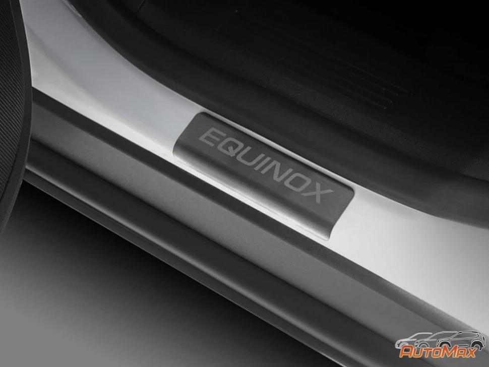 Накладки на пороги AutoMax для Chevrolet Equinox III поколение 2017-н.в., нерж. сталь, с надписью, 4 шт., AMCHEQU01