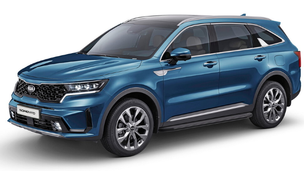 Пороги площадки (подножки) "Premium-Black" Rival для Kia Sorento IV 2020-н.в., 180 см, 2 шт., алюминий, A180ALB.2806.1 купить недорого