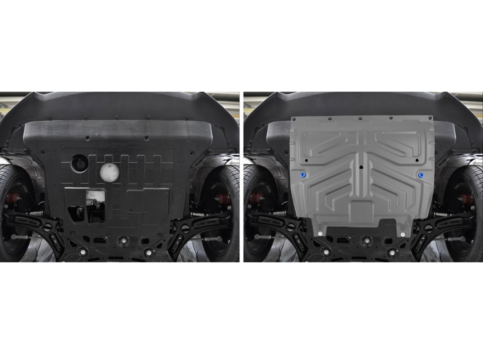 Защита картера и КПП Rival для Belgee X50 РКПП FWD (V - 1.5) 2023-н.в., штампованная, алюминий 3 мм, с крепежом, 333.1922.1