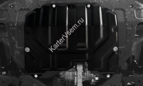 Защита картера и КПП AutoMax для Kia Sportage III 2010-2016, сталь 1.4 мм, с крепежом, штампованная, AM.2352.1