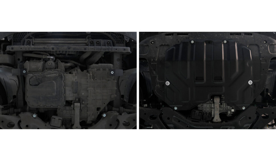 Защита картера и КПП AutoMax для Kia Sportage III 2010-2016, сталь 1.4 мм, с крепежом, штампованная, AM.2352.1