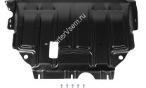 Защита картера и КПП AutoMax для Skoda Octavia A8 2020-н.в., сталь 1.4 мм, с крепежом, штампованная, AM.5128.2