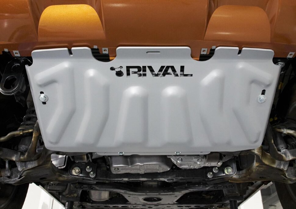 Защита радиатора Rival для Nissan Pathfinder R51 2004-2010, штампованная, алюминий 4 мм, с крепежом, 333.4164.2