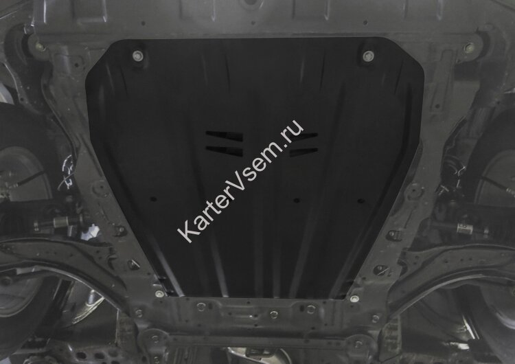 Защита картера и КПП АвтоБроня для Nissan Qashqai II рестайлинг 4WD 2019-н.в., штампованная, сталь 1.5 мм, с крепежом, 111.04158.1