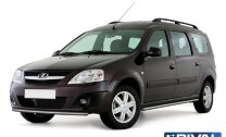 Защита переднего бампера d42 + комплект крепежа, RIVAL, Lada Largus 2012-