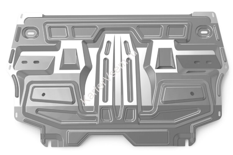 Защита картера и КПП АвтоБроня для Volkswagen Polo VI лифтбек 2020-н.в., алюминий 3 мм, с крепежом, штампованная, 333.05842.1