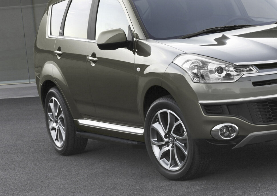 Пороги площадки (подножки) "Black" Rival для Citroen C4 Aircross 2012-2016, 173 см, 2 шт., алюминий, F173ALB.4005.1 в официальном интернет магазине