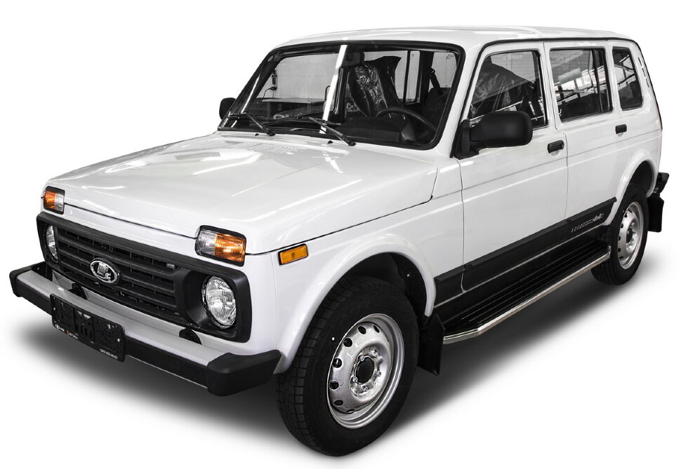 Пороги площадки (подножки) "Premium" Rival для ВАЗ 2131 (4x4) 5-дв. (вкл. Urban) 1993-2019 2019-н.в., 180 см, 2 шт., алюминий, A180ALP.6004.1 купить недорого