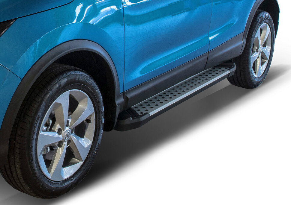Пороги площадки (подножки) "Bmw-Style круг" Rival для Nissan X-Trail T32 2015-2018 2018-н.в., 173 см, 2 шт., алюминий, D173AL.4113.1 с доставкой по всей России