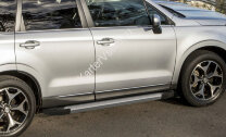 Пороги площадки (подножки) "Silver" Rival для Subaru Forester IV 2012-2018, 173 см, 2 шт., алюминий, F173AL.5401.1