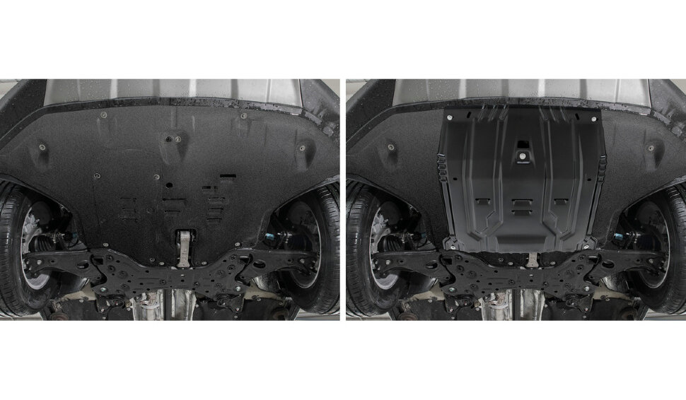 Защита картера и КПП AutoMax для Kia Sportage IV 2016-2018, сталь 1.4 мм, с крепежом, штампованная, AM.2375.1
