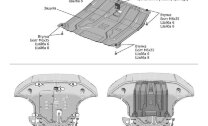 Защита картера и КПП AutoMax для Kia Sportage IV 2016-2018, сталь 1.4 мм, с крепежом, штампованная, AM.2375.1