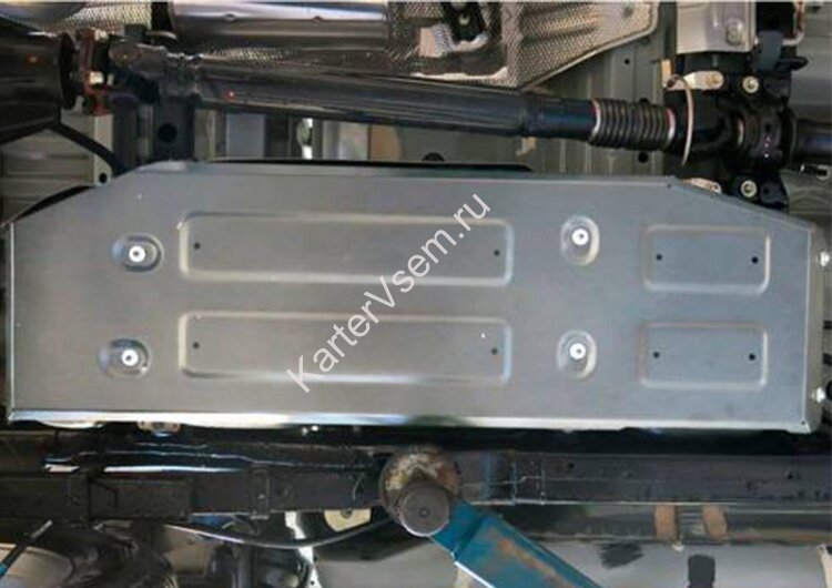Защита топливного бака Rival для Toyota Hilux VIII рестайлинг 4WD 2018-2020 2020-н.в., штампованная, алюминий 4 мм, с крепежом, 333.9505.1