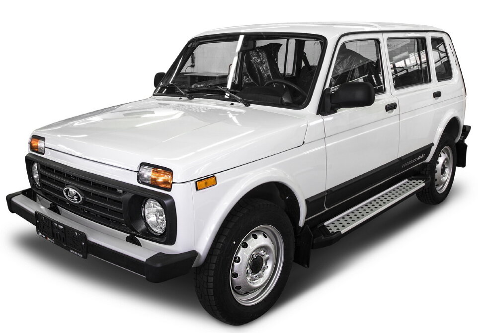 Пороги площадки (подножки) "Bmw-Style круг" Rival для ВАЗ 2131 (4x4) 5-дв. (вкл. Urban) 1993-2019 2019-н.в., 180 см, 2 шт., алюминий, D180AL.6004.1 купить недорого