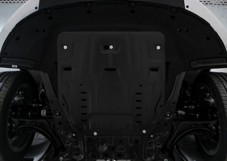 Защита картера и КПП Rival для Hyundai Santa Fe IV рестайлинг 2021-н.в., сталь 1.5 мм, с крепежом, штампованная, 111.2862.1