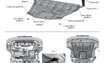 Защита картера и КПП Rival для Kia Seltos FWD 2020-н.в., штампованная, алюминий 3 мм, с крепежом, 333.2846.1