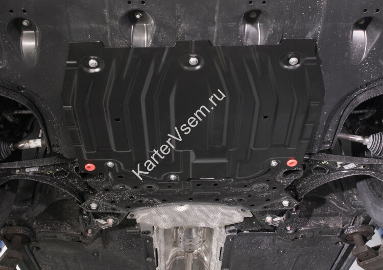 Защита картера и КПП АвтоБроня для Kia Ceed III хэтчбек 2018-2021, штампованная, сталь 1.5 мм, с крепежом, 111.02374.3
