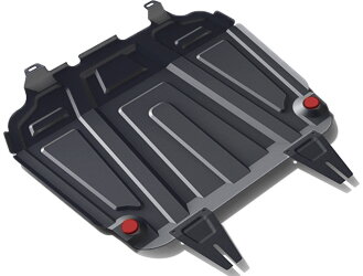 Защита картера и КПП АвтоБроня (увеличенная) для Mitsubishi Lancer X 2007-2015, штампованная, сталь 1.8 мм, с крепежом, 111.04016.3