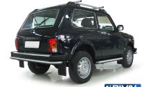 Защита заднего бампера d57 + комплект крепежа, RIVAL, Lada 4х4 1995-, 3D