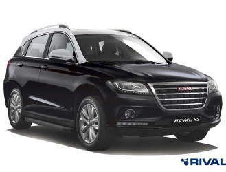 Пороги на автомобиль (подножки) "Premium-Black" Rival для Haval H2 2014-2020, 173 см, 2 шт., алюминий, A173ALB.9401.1