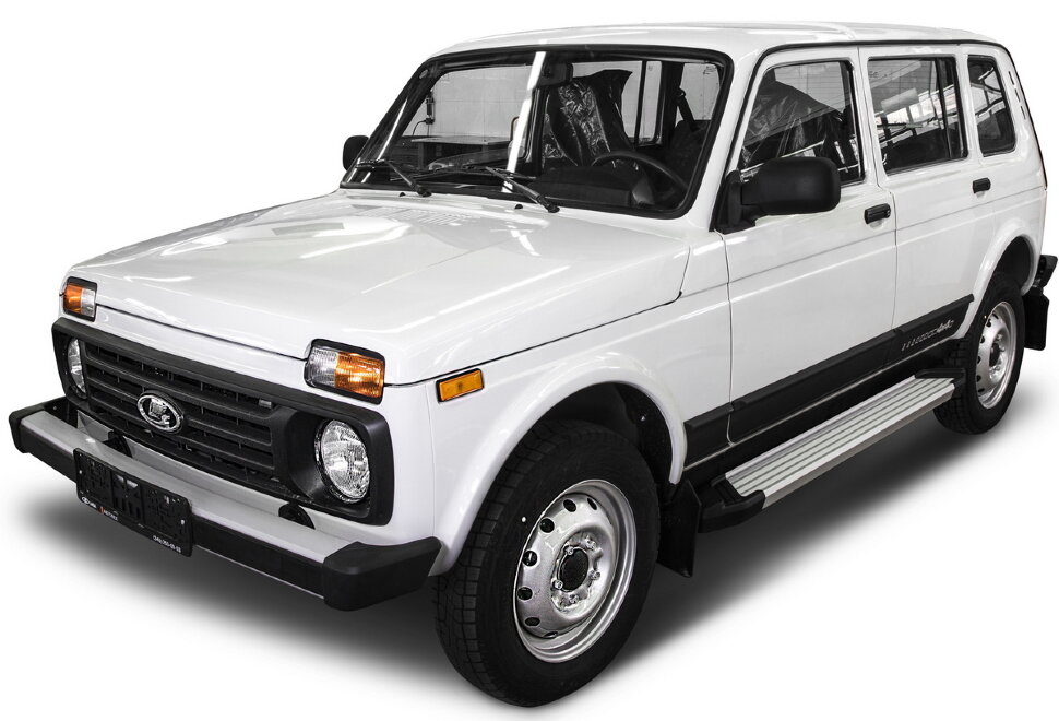 Пороги площадки (подножки) "Silver" Rival для ВАЗ 2131 (4x4) 5-дв. (вкл. Urban) 1993-2019 2019-н.в., 180 см, 2 шт., алюминий, F180AL.6004.1 купить недорого