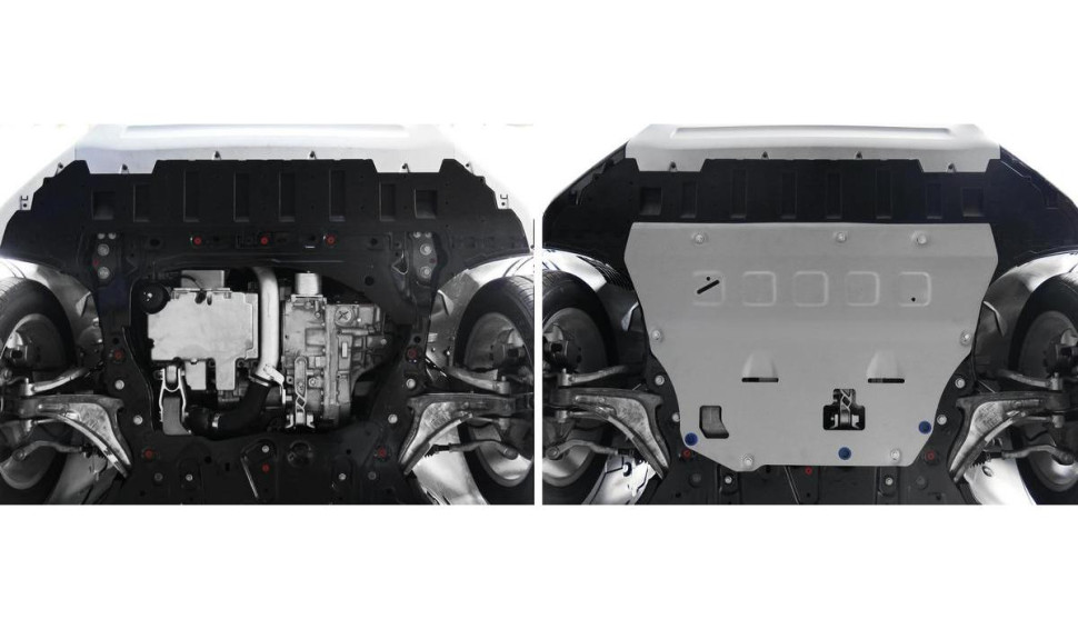Защита картера и КПП Rival для Lynk & Co 09 4WD (V - 2.0) 2023-н.в., штампованная, алюминий 3 мм, с крепежом, 333.5912.1