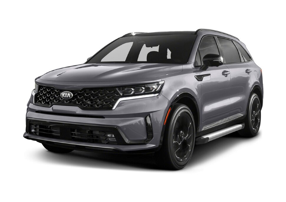 Пороги площадки (подножки) "Silver" Rival для Kia Sorento IV поколение 2020-н.в., 180 см, 2 шт., алюминий, F180AL.2313.2 с возможностью установки