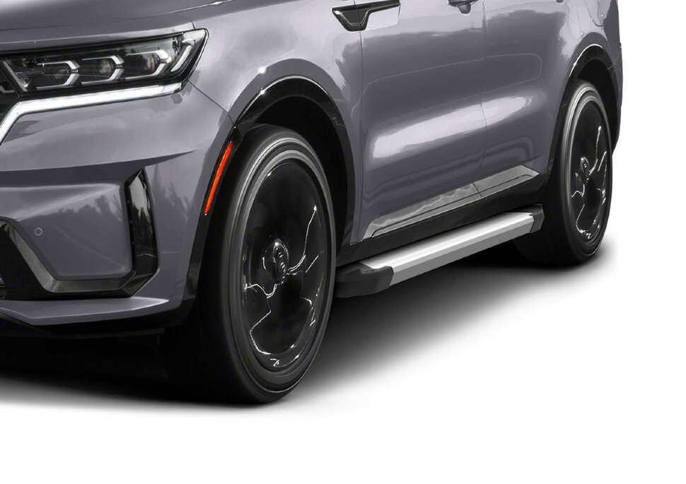 Пороги площадки (подножки) "Silver" Rival для Kia Sorento IV поколение 2020-н.в., 180 см, 2 шт., алюминий, F180AL.2313.2 в официальном интернет магазине