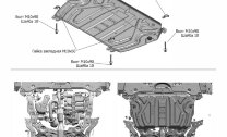 Защита картера и КПП Rival (увеличенная) для Lexus ES VII 2018-2021 2021-н.в., штампованная, алюминий 3 мм, с крепежом, 333.9518.2