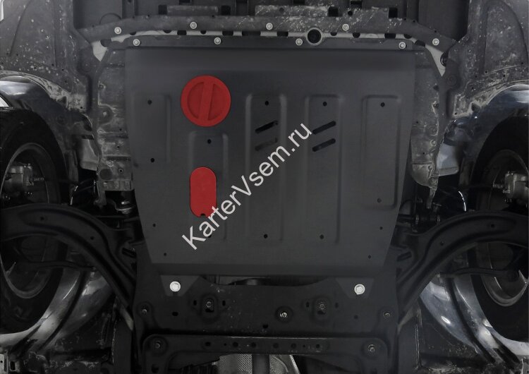 Защита картера и КПП АвтоБроня для Nissan Sentra B17 CVT 2014-2017, штампованная, сталь 1.8 мм, с крепежом, 111.04151.1