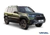 Пороги на автомобиль (подножки) "Premium" Rival для Lada Niva Travel 2021-н.в., 160 см, 2 шт., алюминий, A160ALP.6006.1