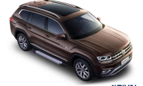 Пороги на автомобиль (подножки) "Silver" Rival для Volkswagen Teramont 2017-2020, 193 см, 2 шт., алюминий, F193AL.5805.1