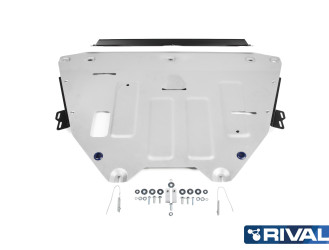 Защита картера и КПП Rival для Lynk & Co 05 (V - 2.0) 2020-н.в., штампованная, алюминий 3 мм, с крепежом, 333.5913.1