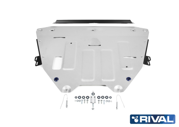 Защита картера и КПП Rival для Lynk & Co 05 (V - 2.0) 2020-н.в., штампованная, алюминий 3 мм, с крепежом, 333.5913.1