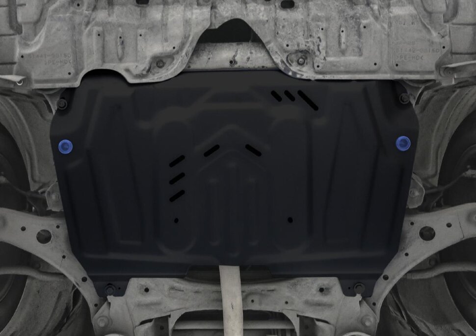 Защита картера и КПП Rival (увеличенная) для Toyota Highlander U40, U50 2010-2020, сталь 1.8 мм, с крепежом, штампованная, 111.5781.1