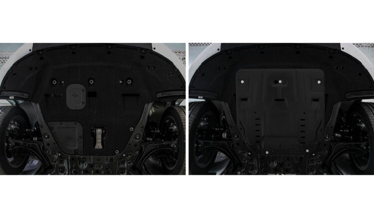 Защита картера и КПП Rival для Kia Sorento IV 2020-н.в., сталь 1.5 мм, с крепежом, штампованная, 111.2862.1