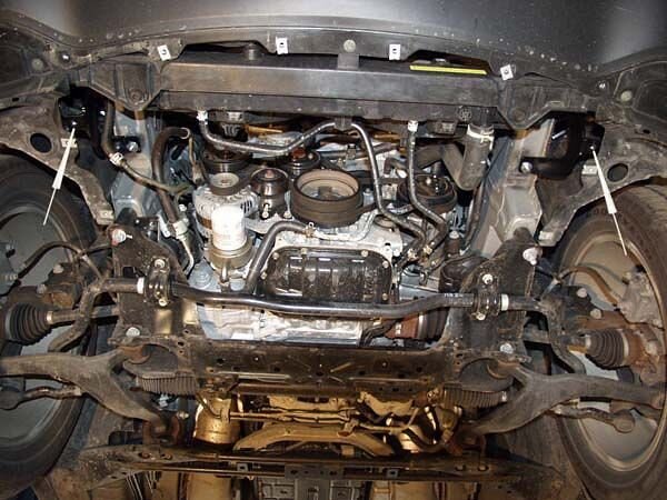 Защита картера Infiniti FX двигатель 3.5, 4.5  (2003-2008)  арт: 15.1043