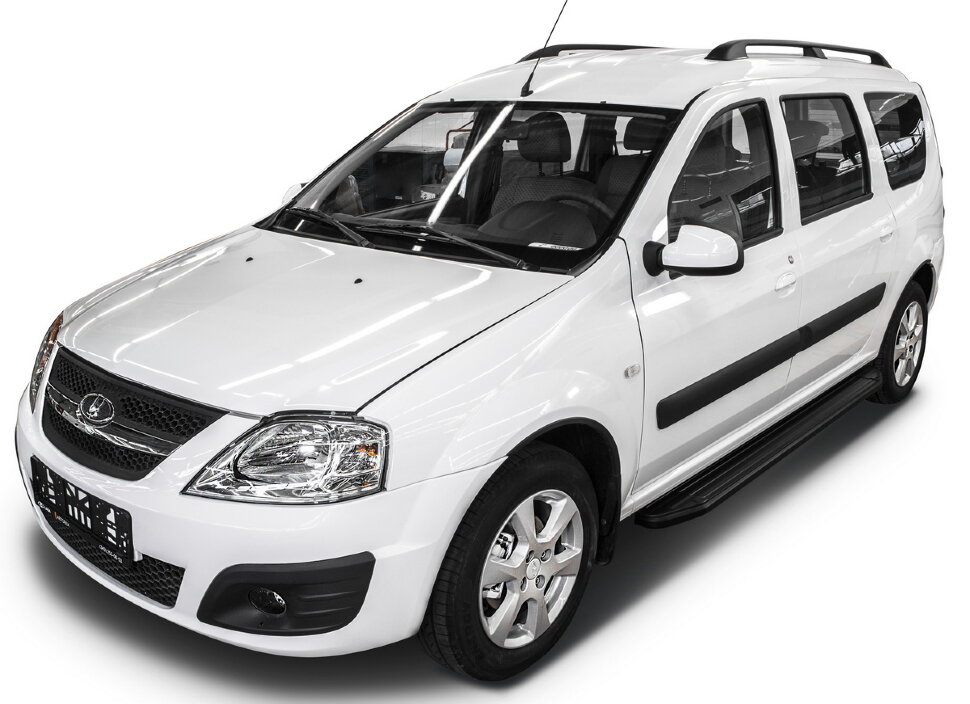 Пороги площадки (подножки) "Premium-Black" Rival для Lada Largus универсал 2012-2021, 193 см, 2 шт., алюминий, A193ALB.6001.2 купить недорого