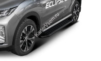 Пороги площадки (подножки) "Premium-Black" Rival для Mitsubishi Eclipse Cross 2018-2021, 180 см, 2 шт., алюминий, A180ALB.4007.1
