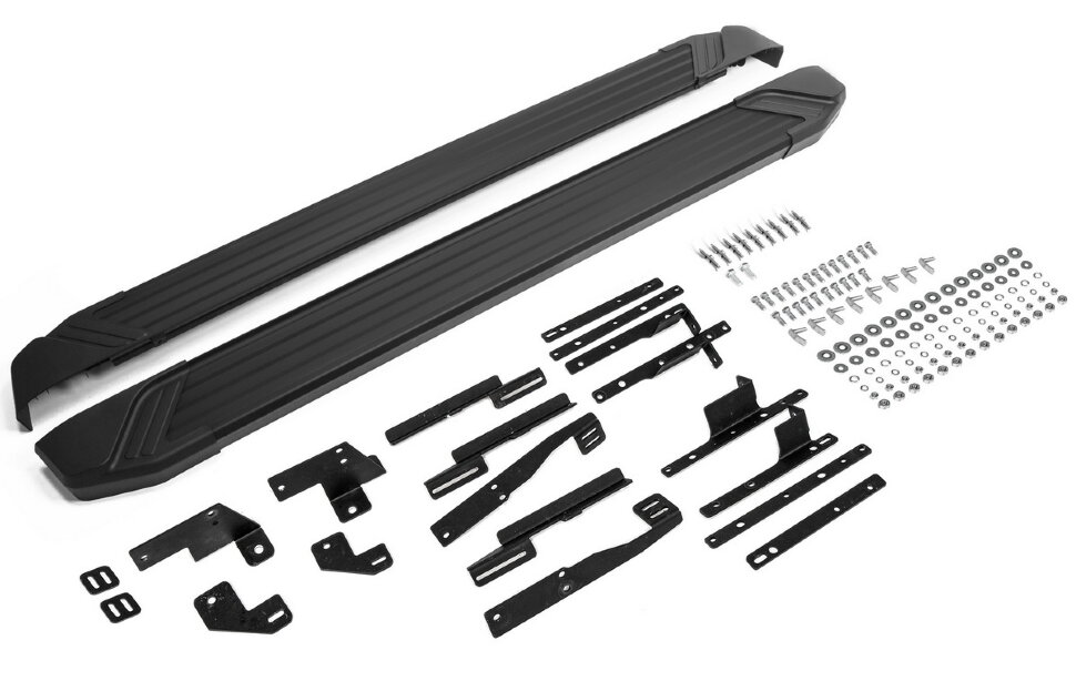 Пороги площадки (подножки) "Black" Rival для Nissan X-Trail T32 2015-2018 2018-н.в., 173 см, 2 шт., алюминий, F173ALB.4113.1 высокого качества