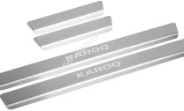 Накладки на пороги Rival для Skoda Karoq 2020-н.в., нерж. сталь, с надписью, 4 шт., NP.5108.3 купить недорого