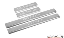 Накладки порогов Skoda Octavia II A5, II A5 рестайлинг 2004-2013 арт.AMSKOCT02