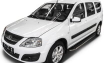 Пороги площадки (подножки) "Premium" Rival для Lada Largus универсал 2012-2021, 193 см, 2 шт., алюминий, A193ALP.6001.2